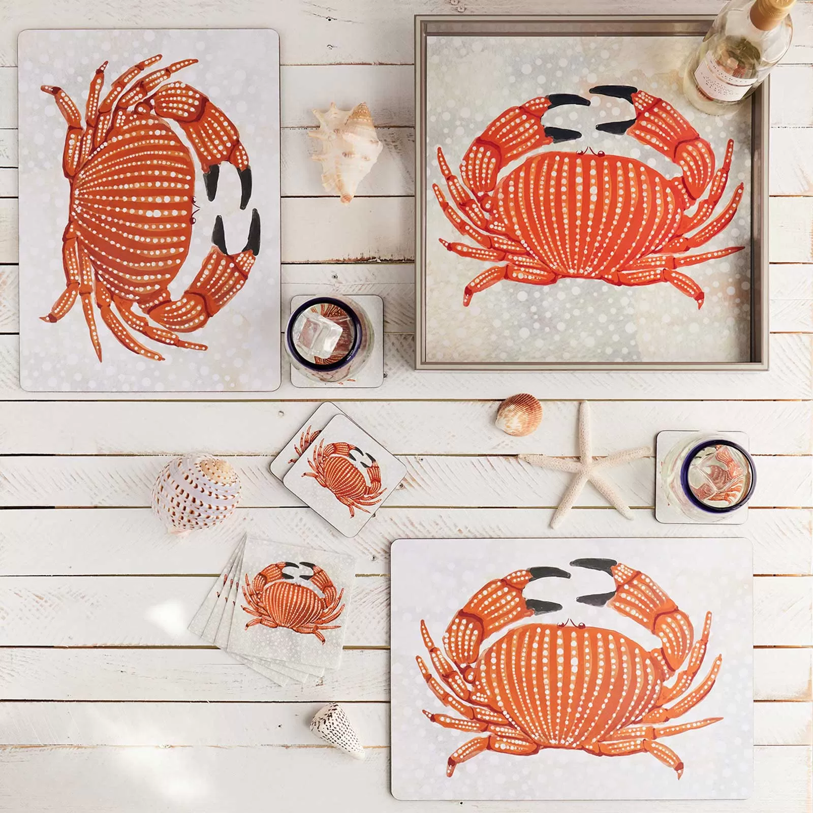 Crab 15 Inch Square Tray