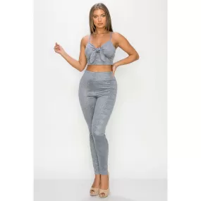 Crop top snake print legging set