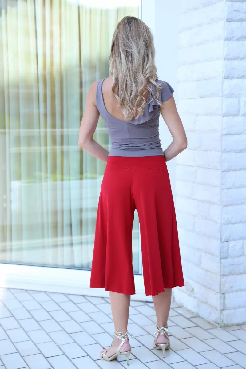 Cropped Culottes (S) (Burgundy)