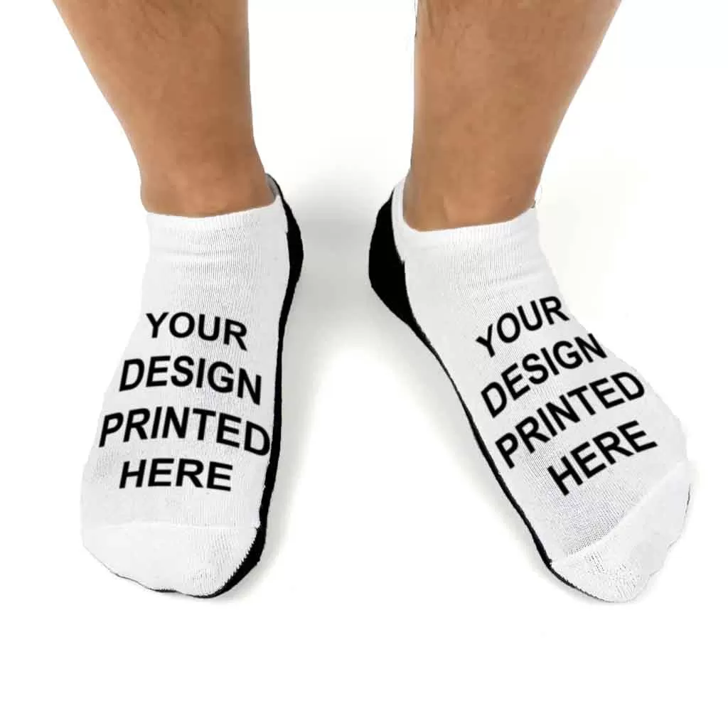 Design Your Own Custom Printed No Show Gripper Socks