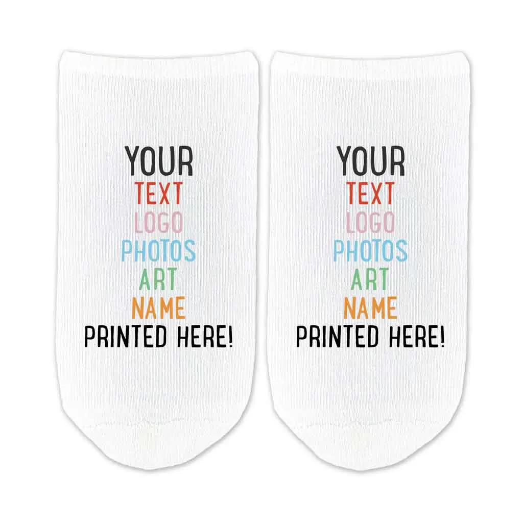 Design Your Own Custom Printed No Show Gripper Socks