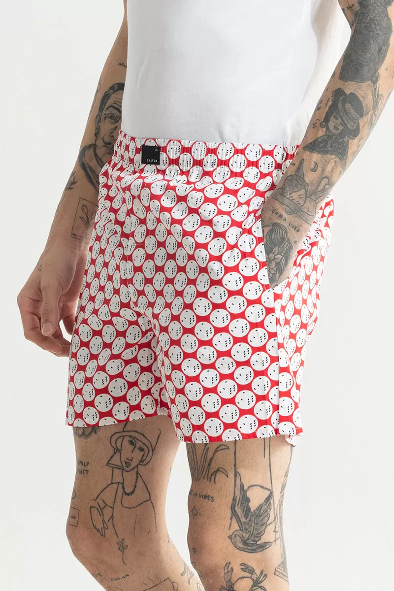 Dice Print Red Boxer