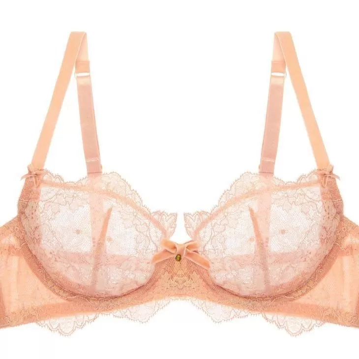 Dita Von Teese Lurex Lace UW Bra in Vintage Peach D59015