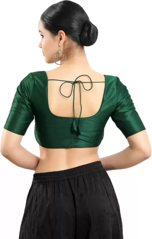 Elegant Green Color Designer Art Silk Blouse For Women