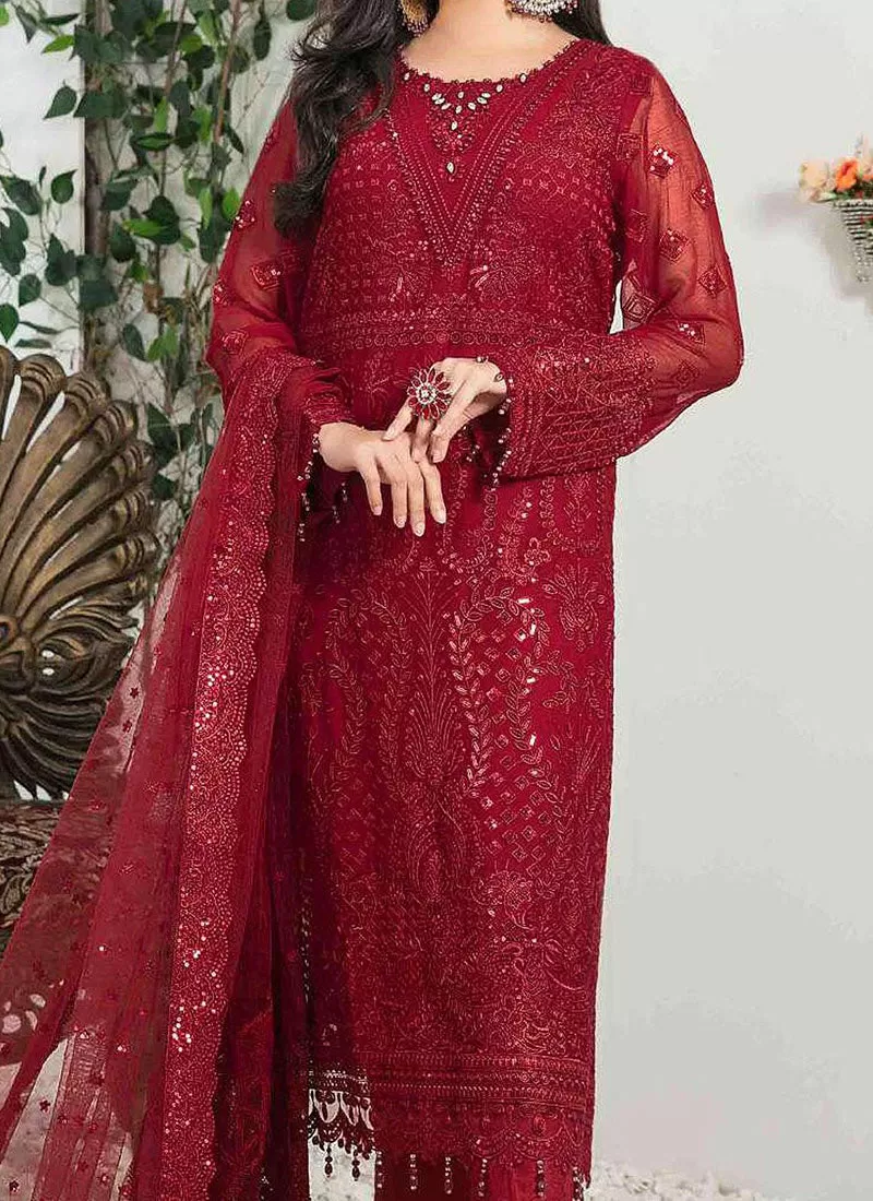 Elegant Red Color Heavy Designer Sequins Embroidery Work Salwar Suit