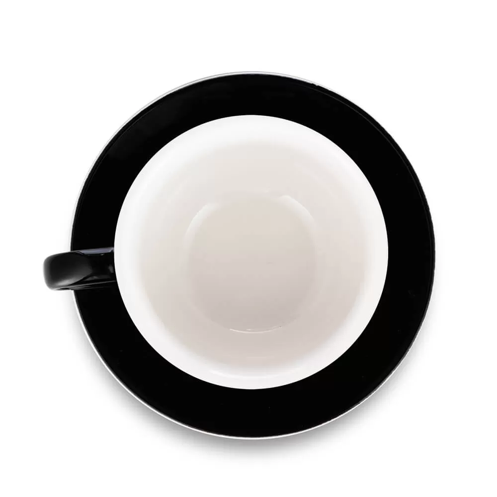 Espresso Parts Porcelain Cappuccino Cup & Saucer - Black (6oz/195ml)