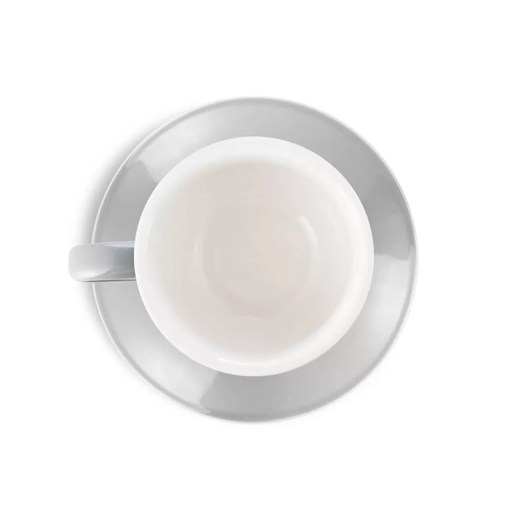 Espresso Parts Porcelain Cappuccino Cup & Saucer - Gray (6oz/195ml)