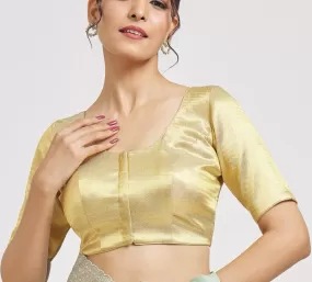 Fabulous Golden-Yellow color dupion silk designer blouse for women