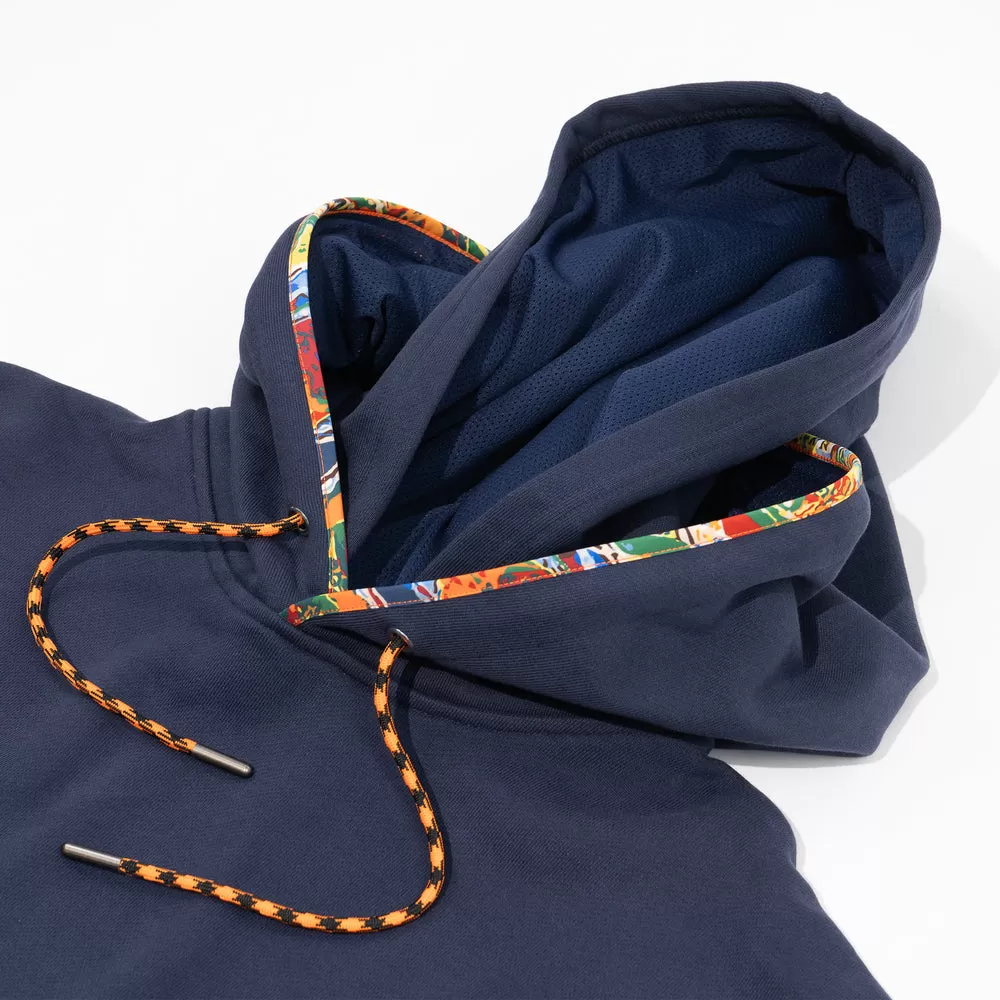 FAIRFAX COOGI PATTERN - DOUBLE HAT WITH LAYER HOODIES-DARK BLUE