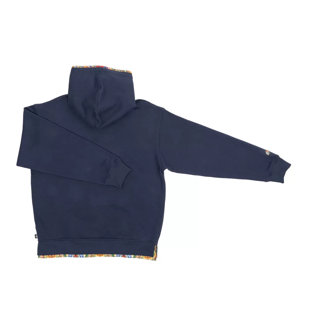 FAIRFAX COOGI PATTERN - DOUBLE HAT WITH LAYER HOODIES-DARK BLUE