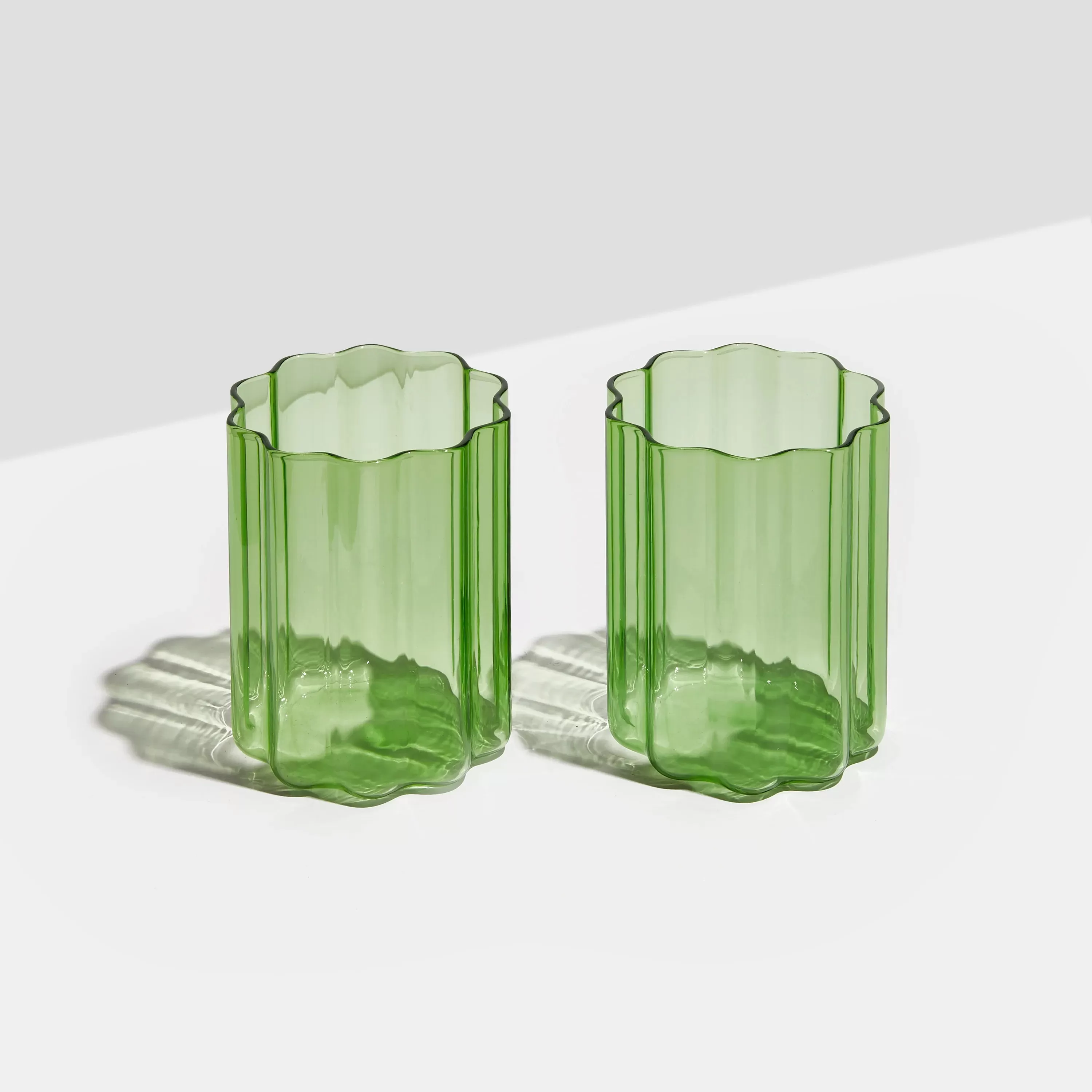 Fazeek Wave Glass Set Of 2 | Green