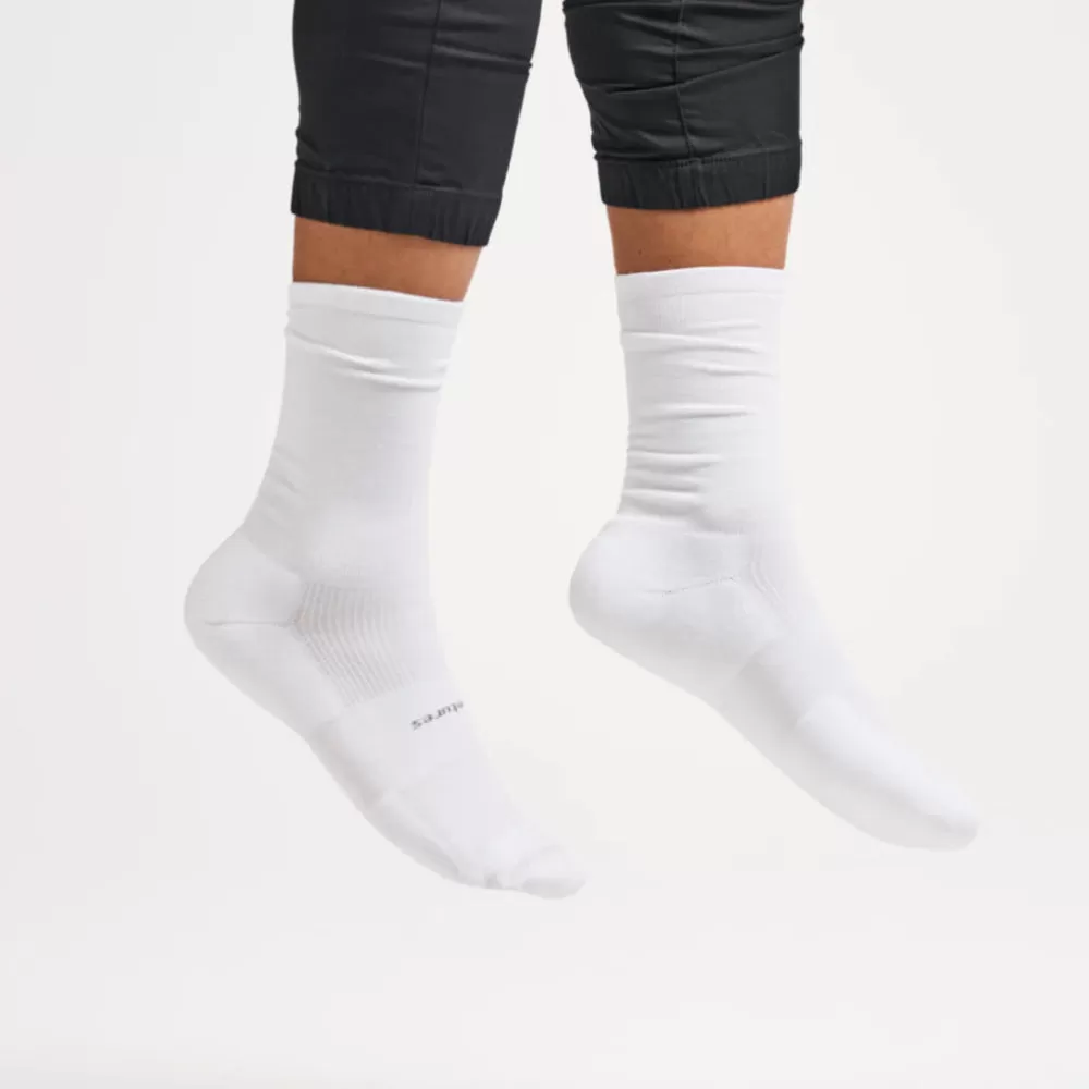 Feetures High Performance Max Cushion Crew Socks - White