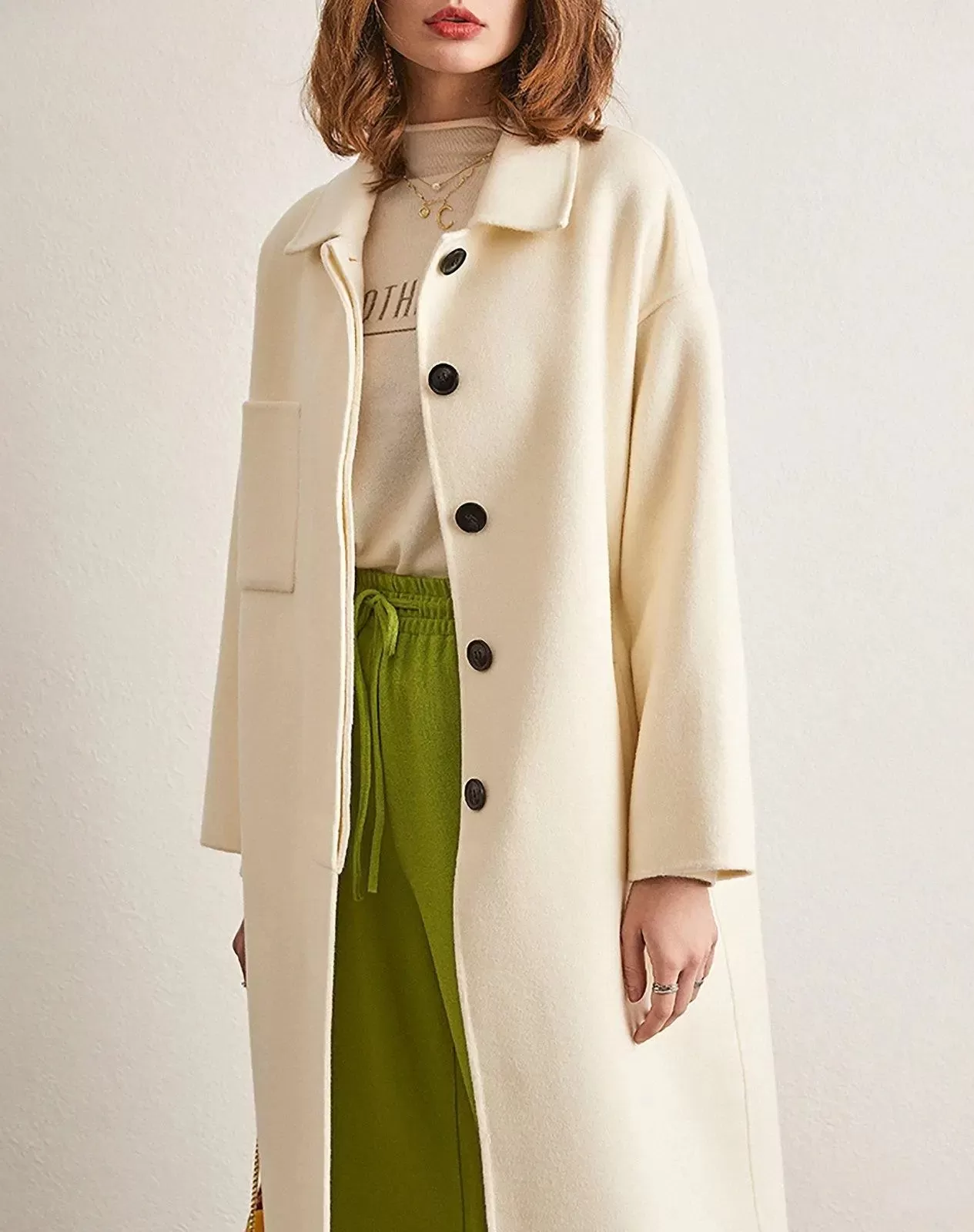 Fiona Single Breasted Wool Blend Midi Coat