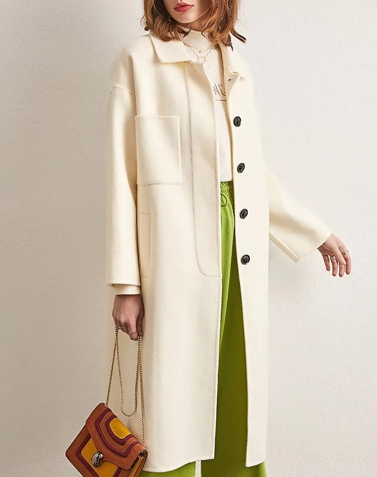 Fiona Single Breasted Wool Blend Midi Coat