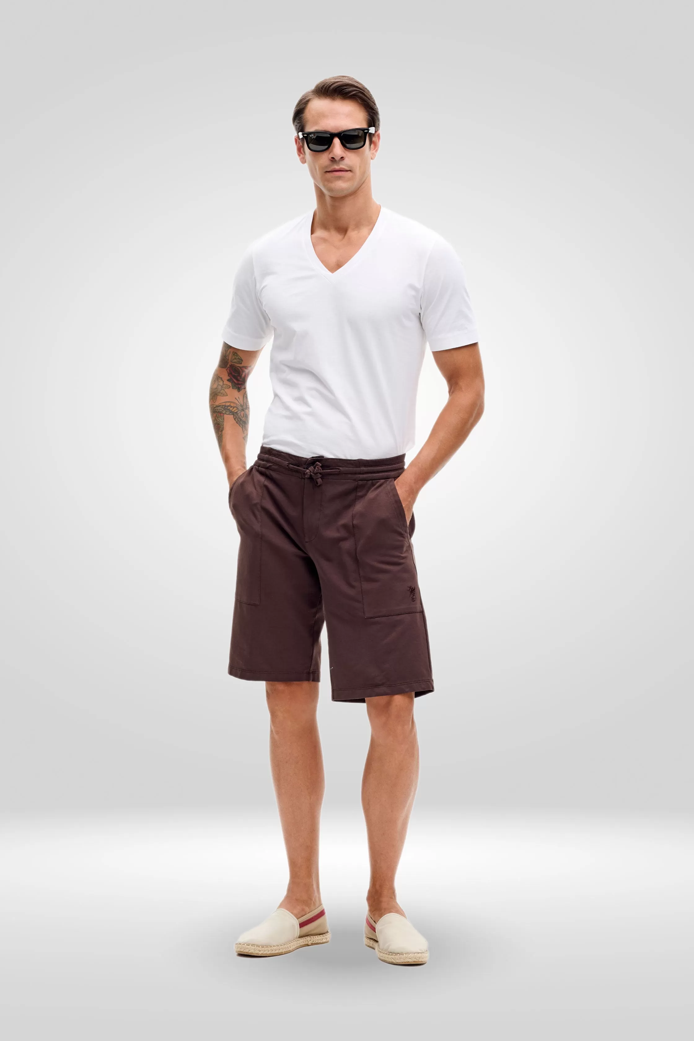 Fleece Shorts Regular Fit for Man Garment Dyed 006U 2261