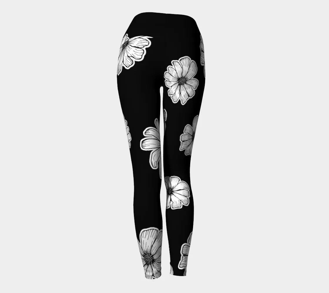 Floral Silhouette Yoga Leggings