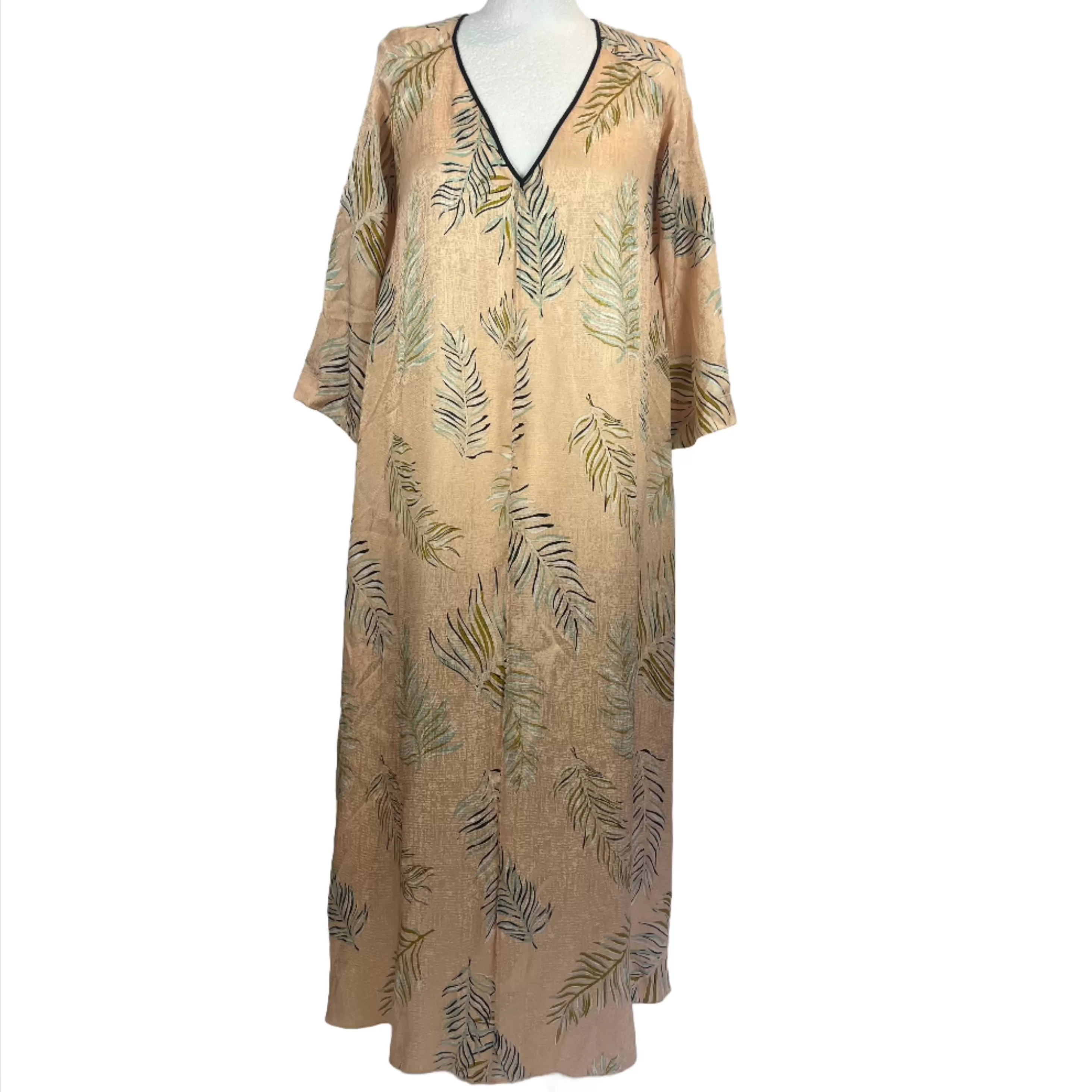 Forte Forte Peach & Green Fern Pint Silk Maxi Dress XS/S/M/L