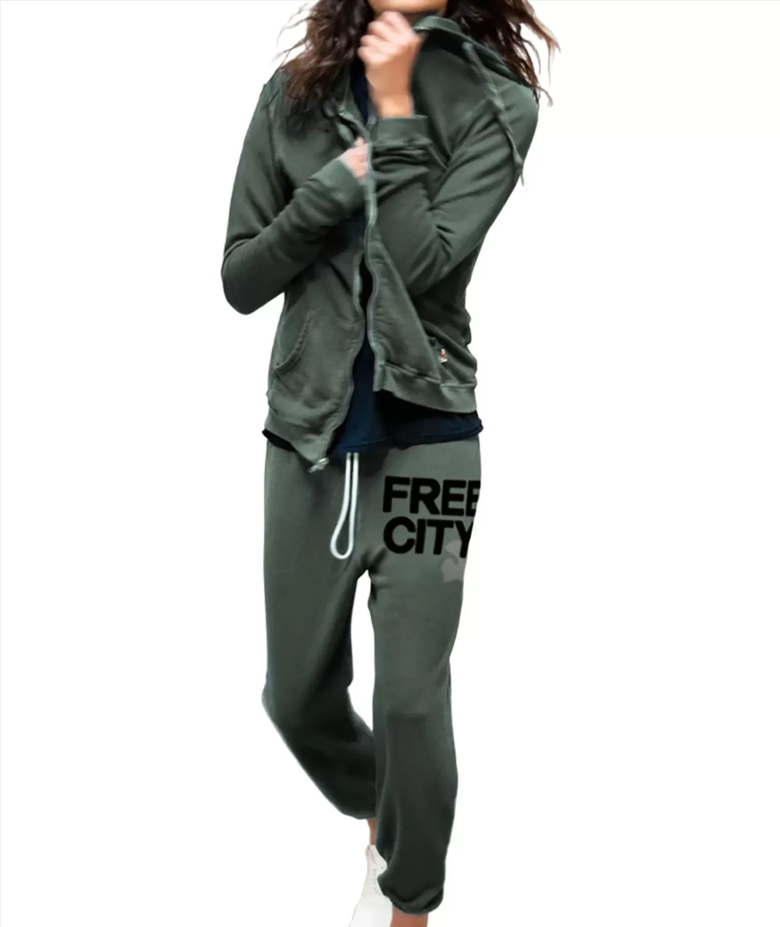 FREECITY Women Superfluff Lux Zip Hoodie Bush