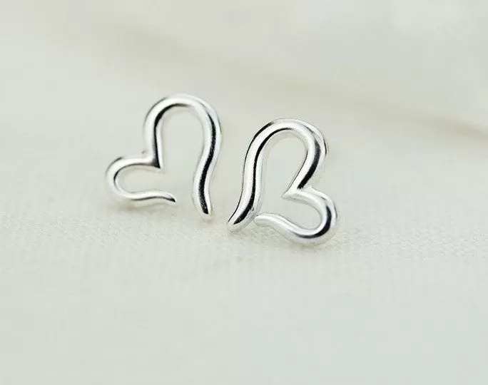 Fresh Accessories - Open Hearts Sterling Silver Stud Earrings