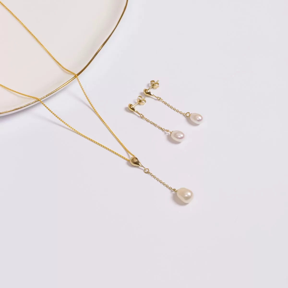 Freshwater Pearl Drop Necklace & Earring Set