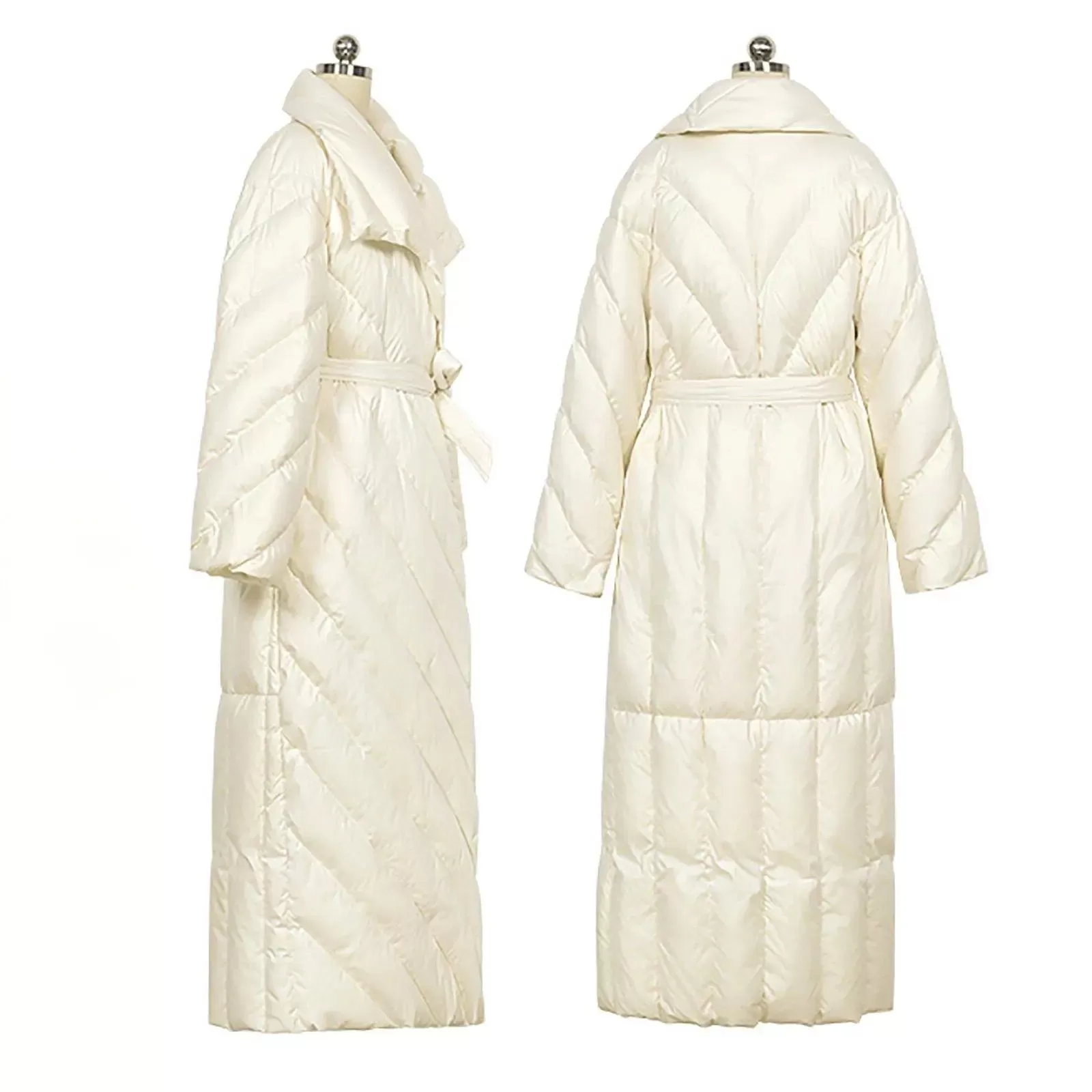 Gillian Down Puffer Maxi Belted Wrap Coat