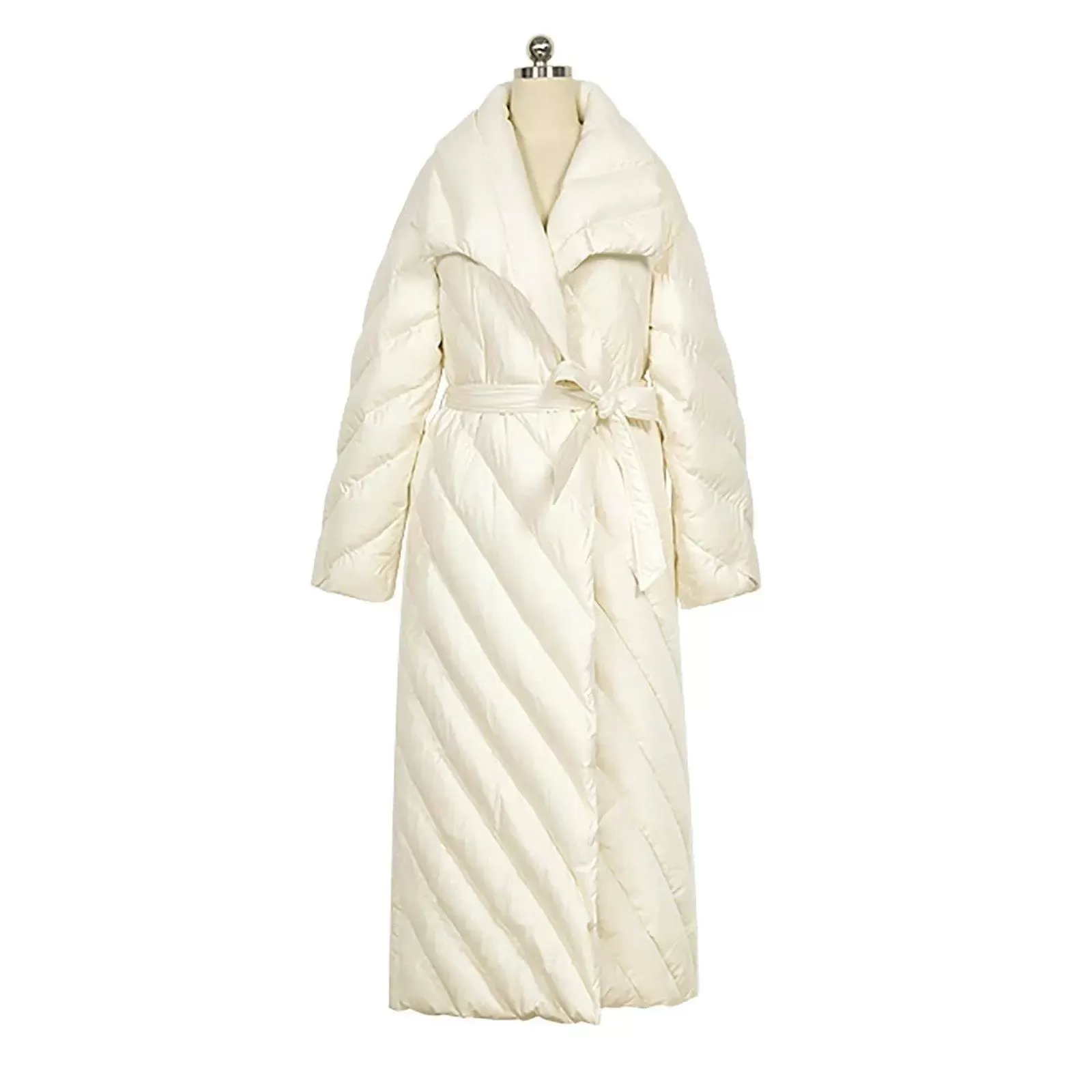 Gillian Down Puffer Maxi Belted Wrap Coat