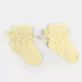 Girls Fashion Frill Socks -Yellow