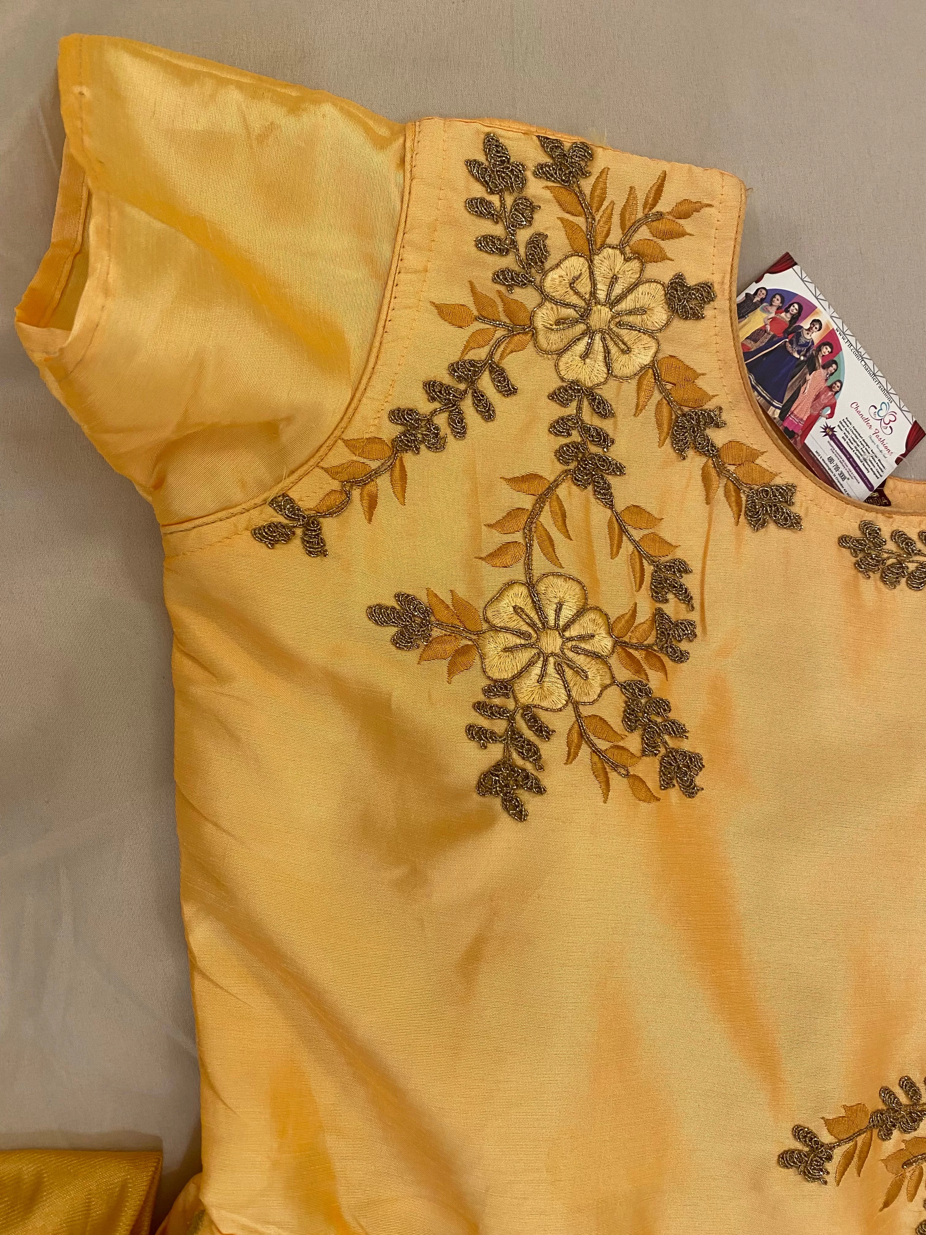 Gorgeous Yellow Color Anarkali Suit With Bottom And Dupatta