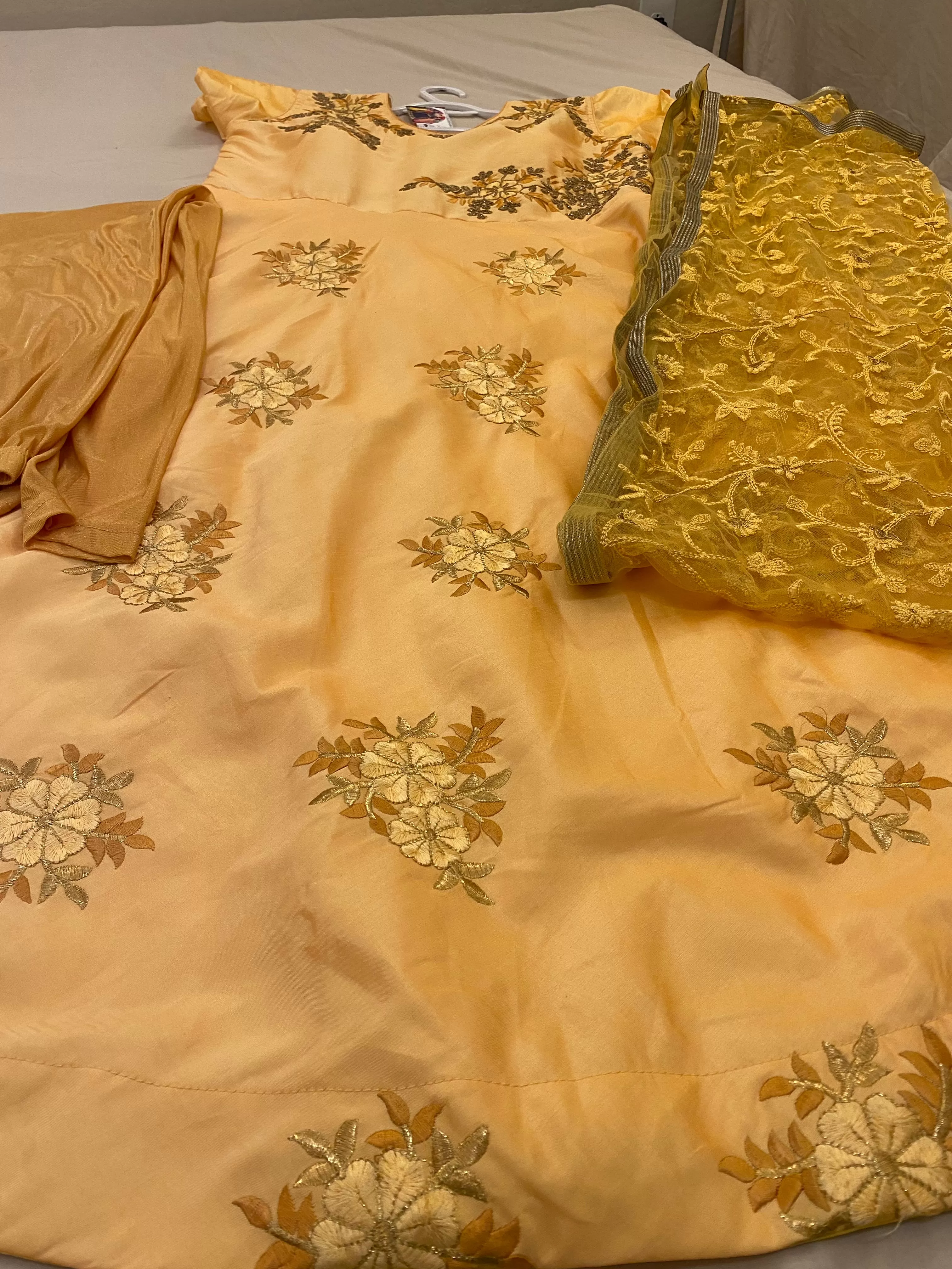 Gorgeous Yellow Color Anarkali Suit With Bottom And Dupatta