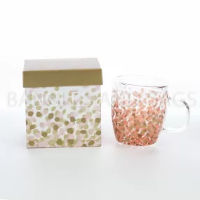 Gradient Dot Glass Coffee Cup Insulated