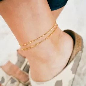 Graffetta Gold Layering Anklet Set