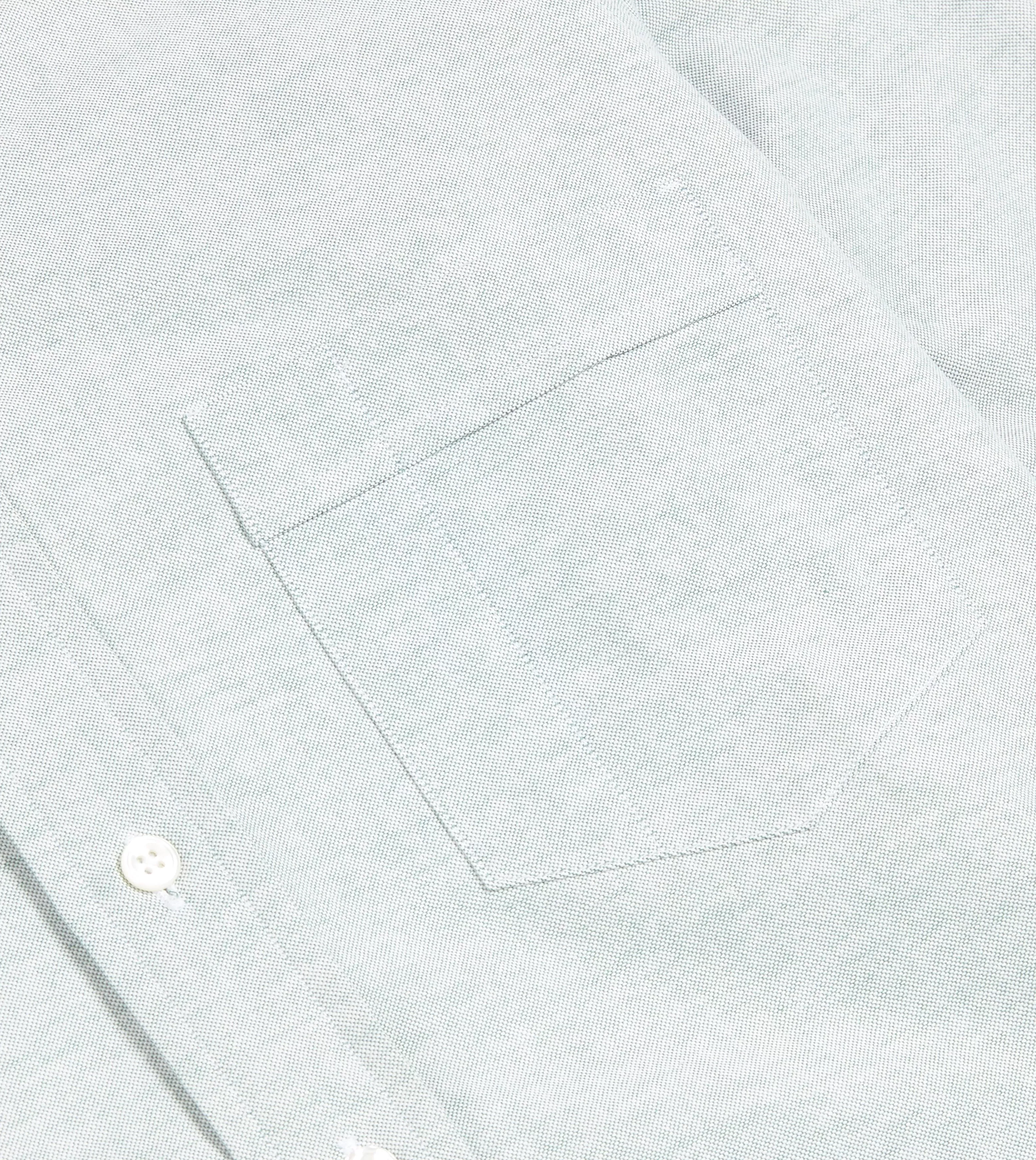 Green Cotton Oxford Cloth Button-Down Shirt