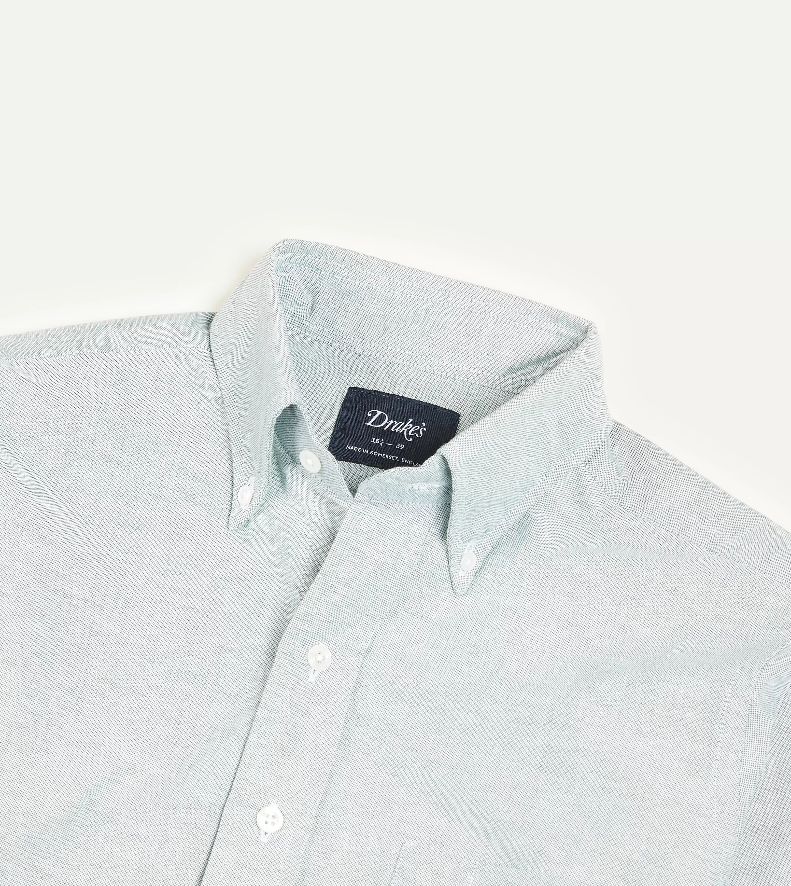 Green Cotton Oxford Cloth Button-Down Shirt