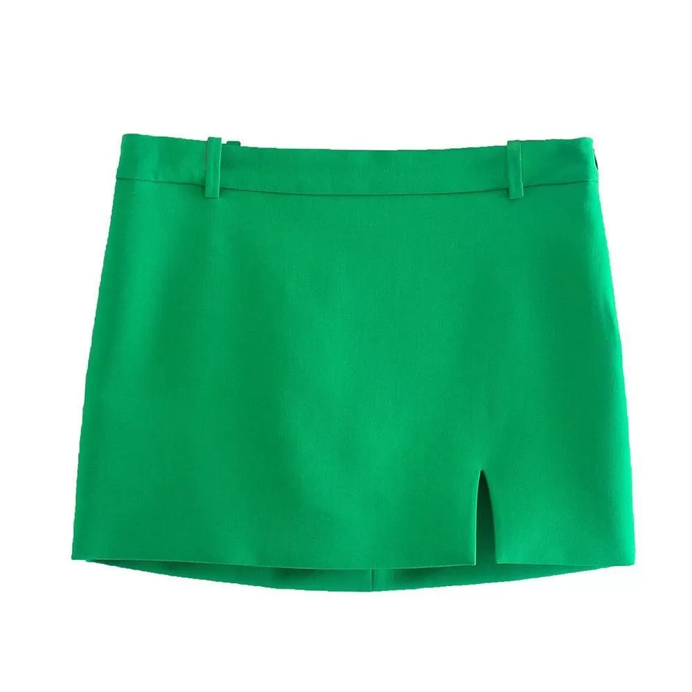 Green Mini Skirt Suit