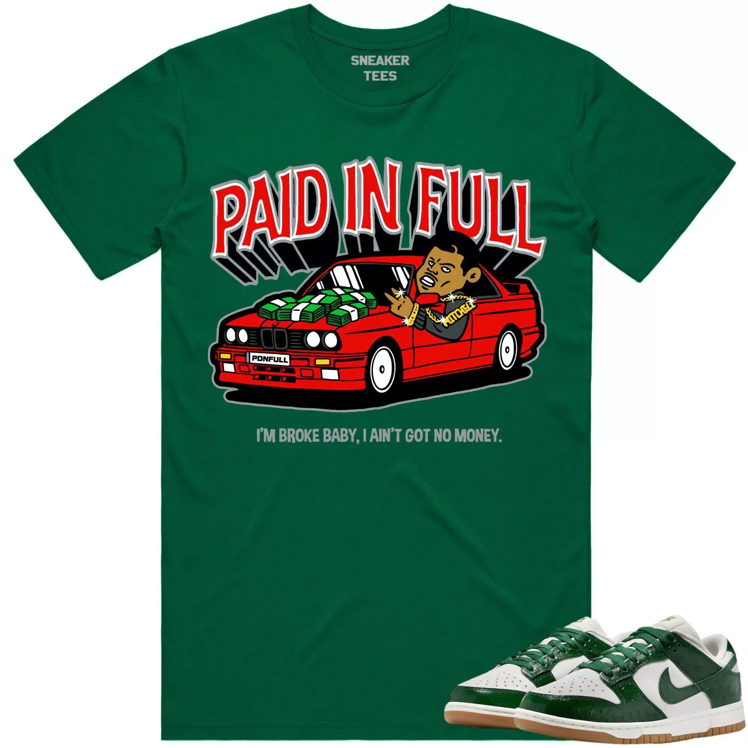 Green Ostrich Dunks Shirt to Match - RED PAID