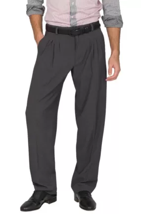 Grey Tango Pants With Four Pleats