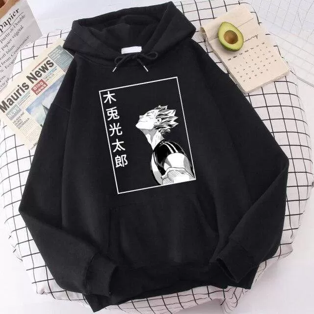 Haikyuu Bokuto Koutarou Print Hoodies Men Hip Hop Casual Streetwear Fashion Funny Sweatshirts Kuroo Anime Casual Hooded Mens