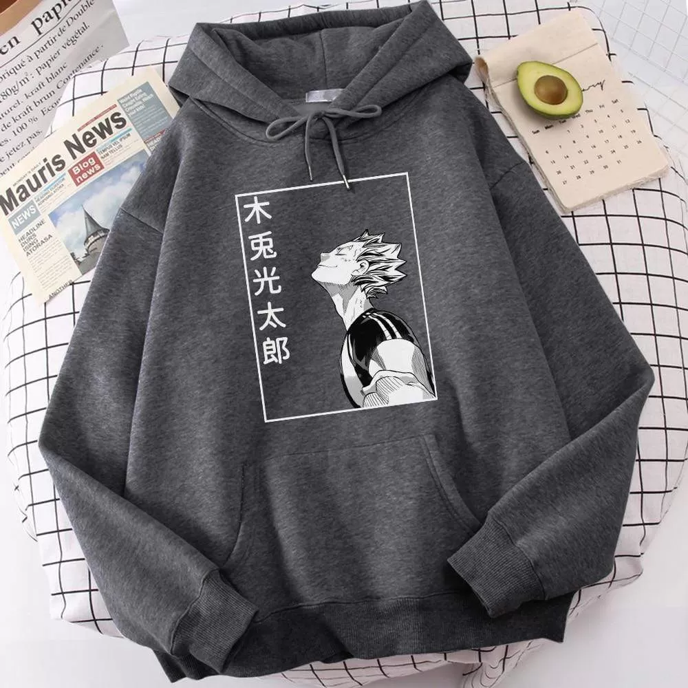 Haikyuu Bokuto Koutarou Print Hoodies Men Hip Hop Casual Streetwear Fashion Funny Sweatshirts Kuroo Anime Casual Hooded Mens