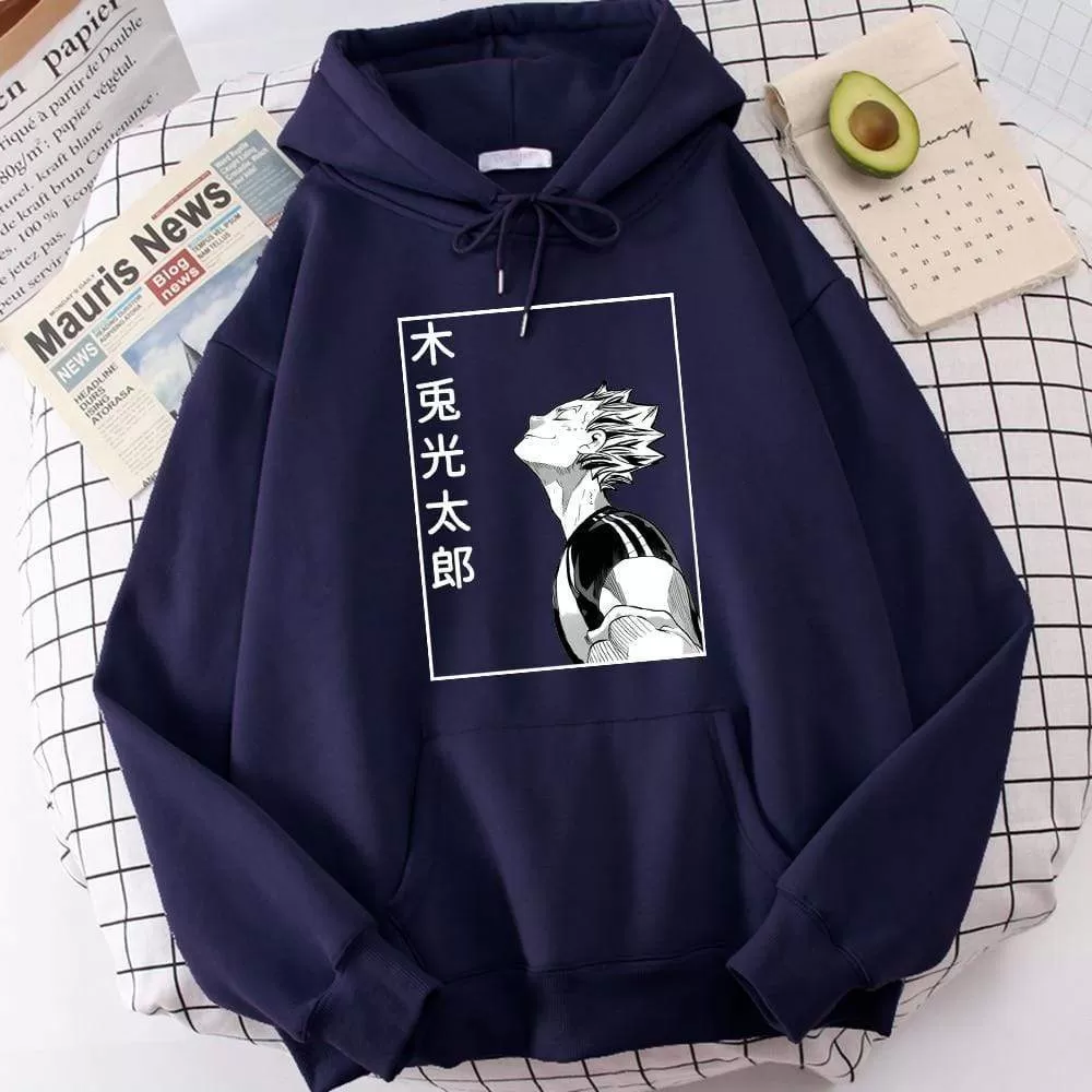 Haikyuu Bokuto Koutarou Print Hoodies Men Hip Hop Casual Streetwear Fashion Funny Sweatshirts Kuroo Anime Casual Hooded Mens