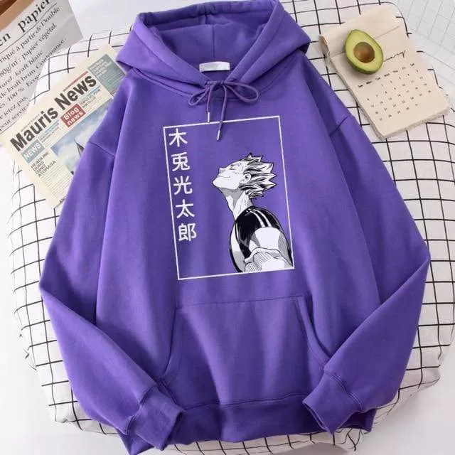 Haikyuu Bokuto Koutarou Print Hoodies Men Hip Hop Casual Streetwear Fashion Funny Sweatshirts Kuroo Anime Casual Hooded Mens