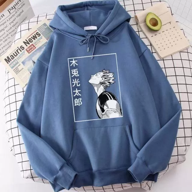 Haikyuu Bokuto Koutarou Print Hoodies Men Hip Hop Casual Streetwear Fashion Funny Sweatshirts Kuroo Anime Casual Hooded Mens