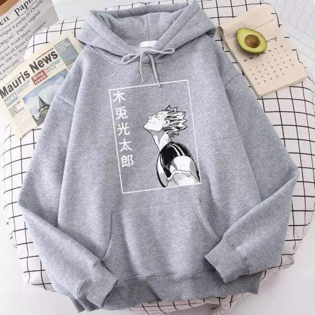 Haikyuu Bokuto Koutarou Print Hoodies Men Hip Hop Casual Streetwear Fashion Funny Sweatshirts Kuroo Anime Casual Hooded Mens