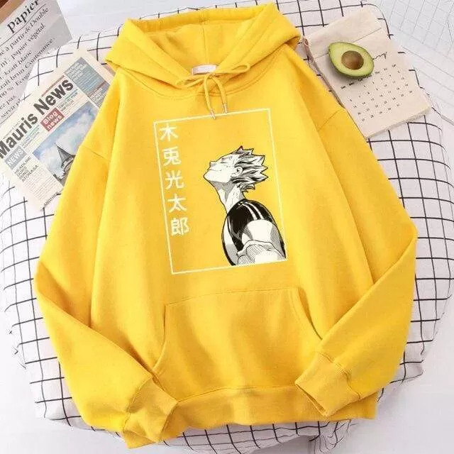 Haikyuu Bokuto Koutarou Print Hoodies Men Hip Hop Casual Streetwear Fashion Funny Sweatshirts Kuroo Anime Casual Hooded Mens