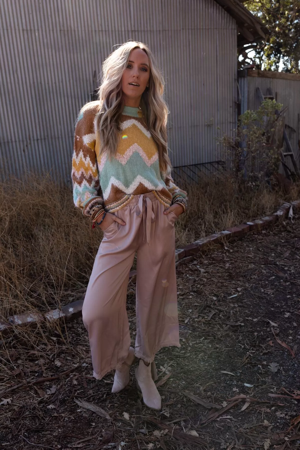 Here To Stay Fringed Culottes - Taupe