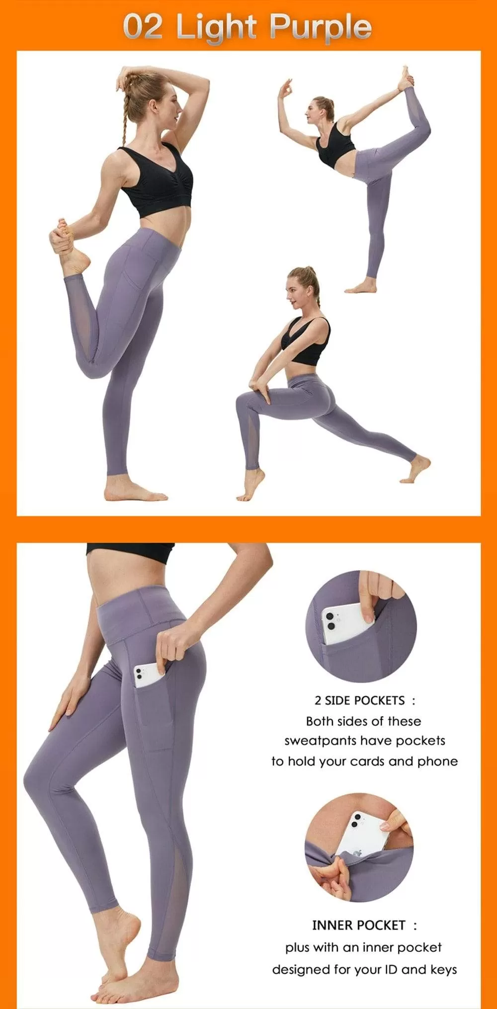 High Waist Yoga Trousers With Pockets Abdomen Squat Exercise Pants Suitable For Women To Stretch Running Fitness Leggings