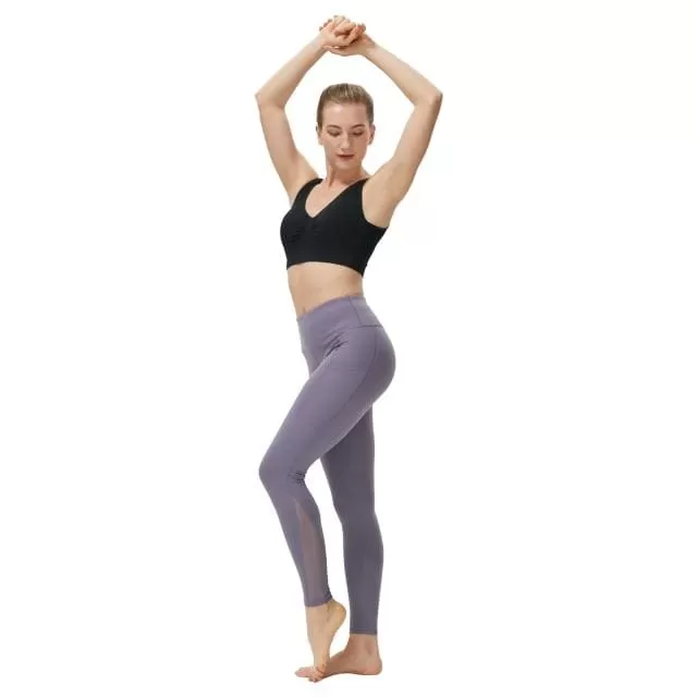 High Waist Yoga Trousers With Pockets Abdomen Squat Exercise Pants Suitable For Women To Stretch Running Fitness Leggings