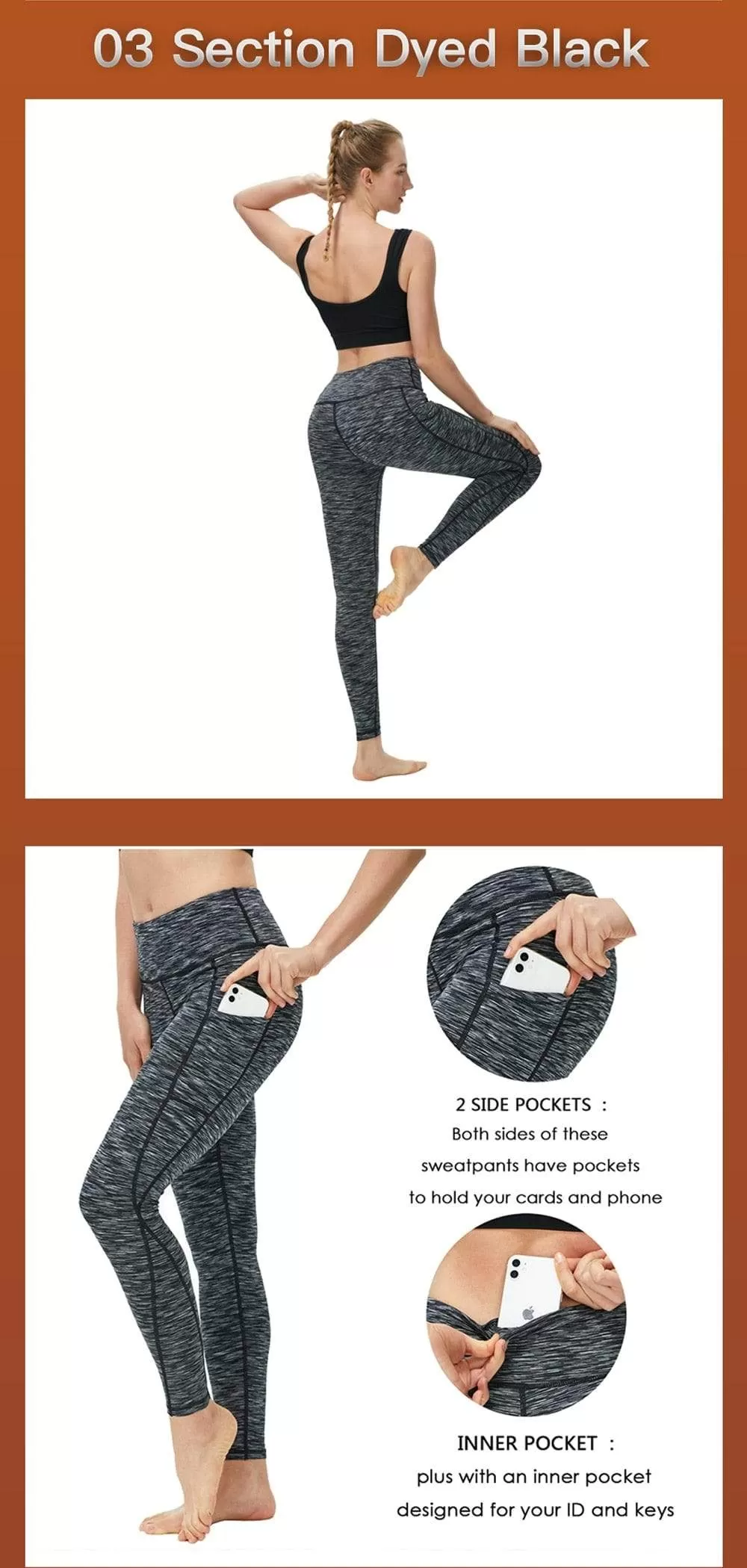 High Waist Yoga Trousers With Pockets Abdomen Squat Exercise Pants Suitable For Women To Stretch Running Fitness Leggings