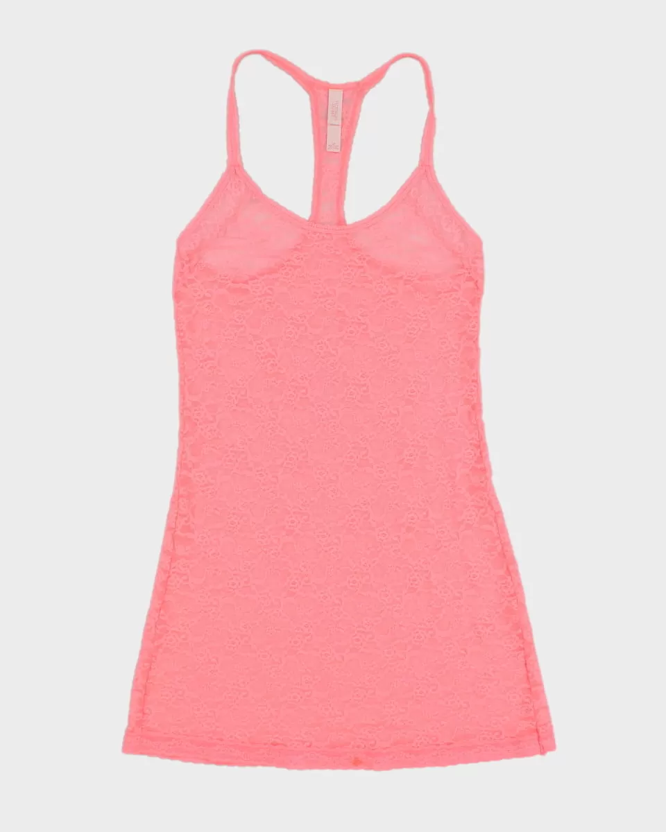 HOT Pink Victoria's Secret Lace Lingerie Nightwear Slip - S