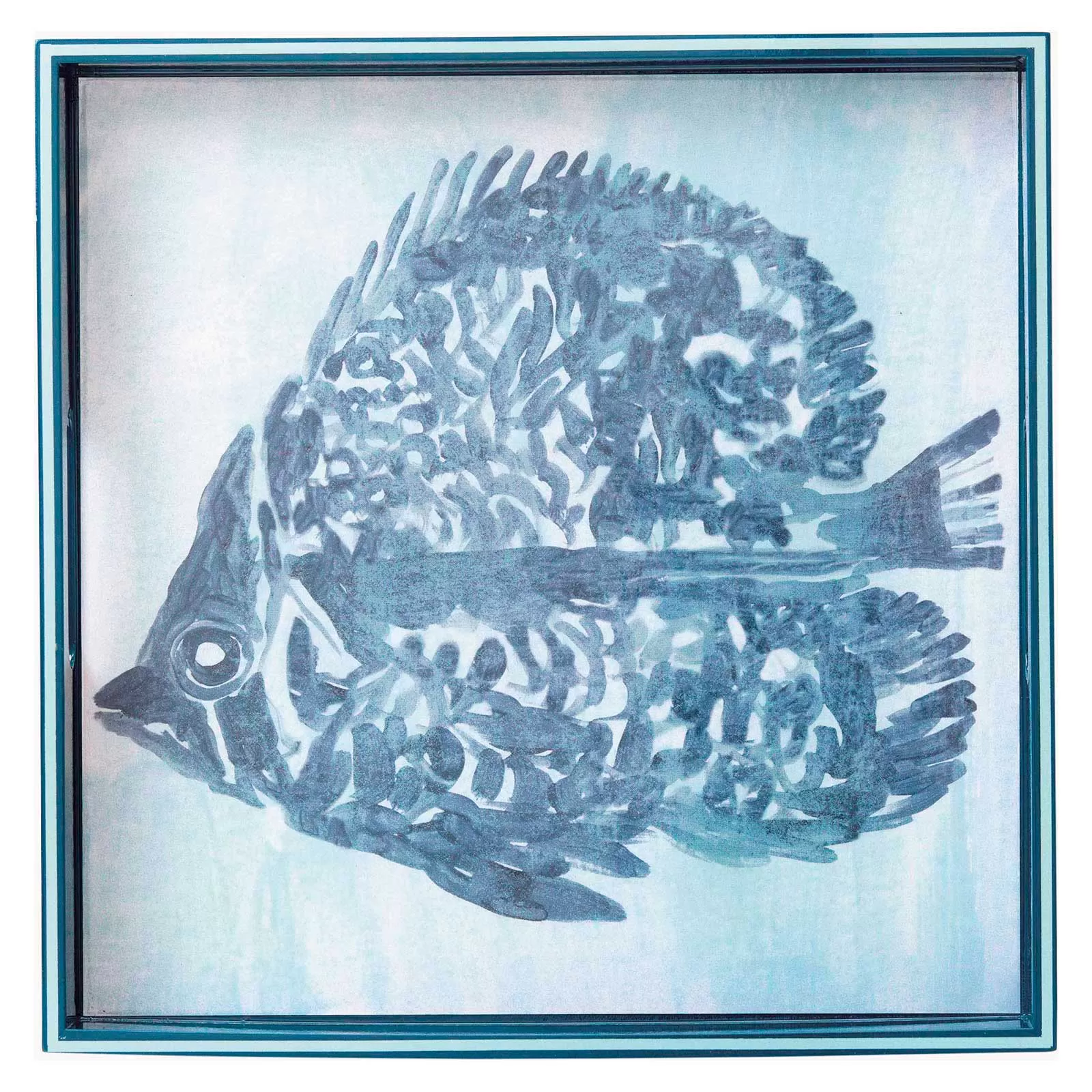 Indigo Fish 15 Inch Square Tray