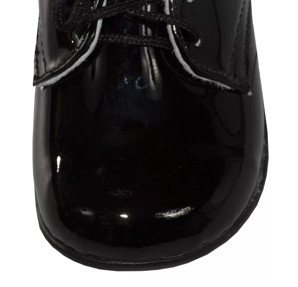 Infants Round Toe Black Formal Lace Up Shoe - Zac